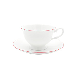 Amelie Roseate Cup and Saucer White Background Photo