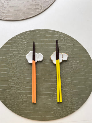 Sandal Chopstick Coral & Yellow & Dovi Placemats & Blooming Assorted Lifestyle Photo