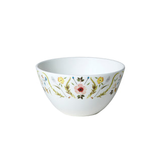 Scandinavian Floral Cereal and Soup Bowl White Background Photo