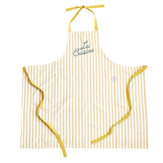 Bib Apron Yellow Stripe White Background Photo