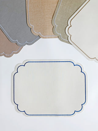 Various colors of placemat on a white background