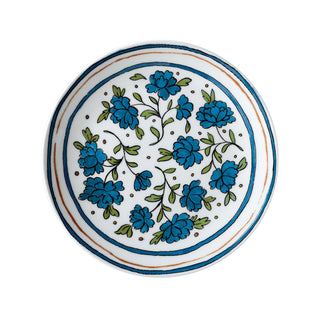 Heritage Bachelor Button 8 in. Salad Plate White Background Photo