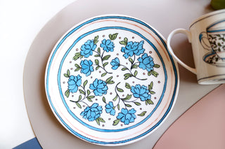Heritage Bachelor Button Lifestyle Photo Salad Plate Cut