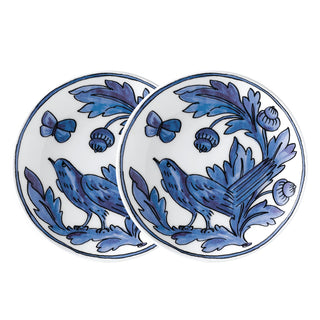 Heritage Blue Bird Set of 2 7 in. Appetizer Plates White Background Photo