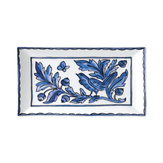 Heritage Blue Bird 11 in. Rectangular Platter White Background Photo