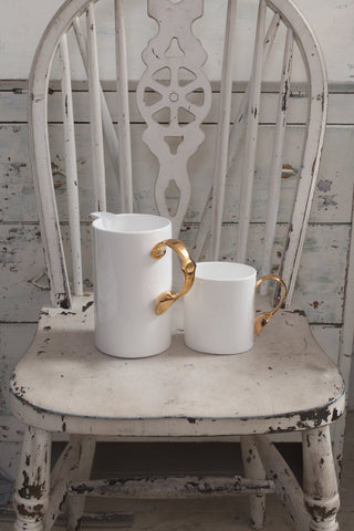 Cutlery Jug & Oval Mug w/ Gold Handle Lifestyle Photo