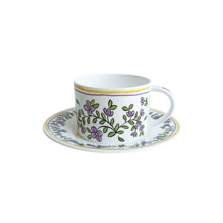 Heritage Forget Me Not Cup and Saucer White Background Photo
