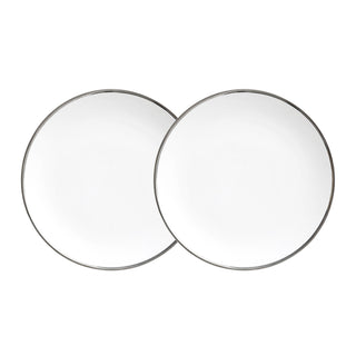 Platinum Edge Set of 2 6 in. Bread and Butter Plates White Background Photo