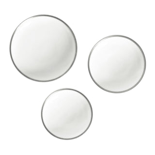 Platinum Edge Assorted Set of Three Canape Dishes S M & L White Background Photo