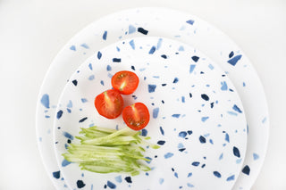 Terrazzo Azzurro Bread and Butter Plate & Salad Plate Close Up Photo