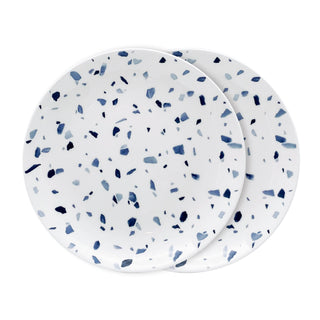 Terrazzo Azzurro Set of 2 8 in. Salad Plates White Background Photo