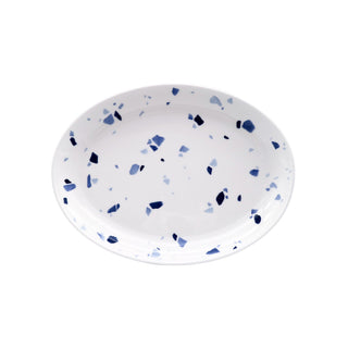 Terrazzo Azzurro  11 in. Oval Platter White Background Photo
