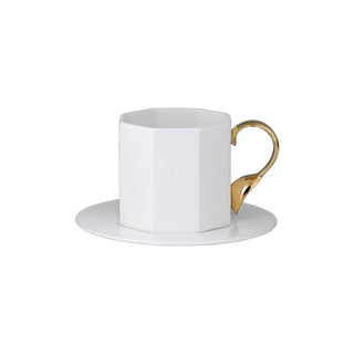 Cutlery ​Cup and Saucer Spoon Handle White Background Photo