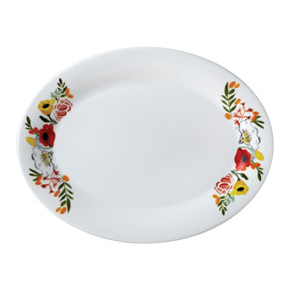Language of Flowers 14 in. Oval Platter White Background Photo