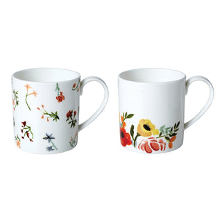 Language of Flowers Set of 2 Mugs White Background Photo